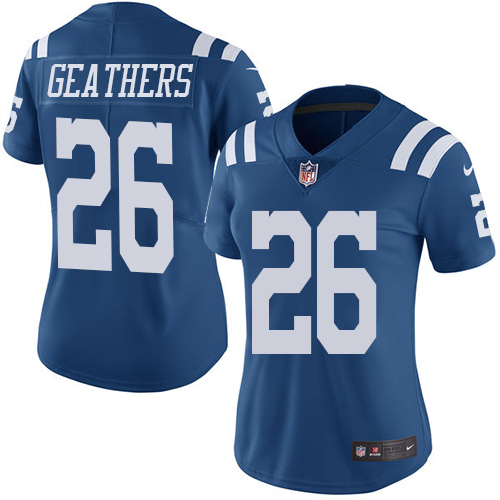 Indianapolis Colts 26 Limited Clayton Geathers Royal Blue Nike NFL Women Rush Vapor Untouchable Jersey